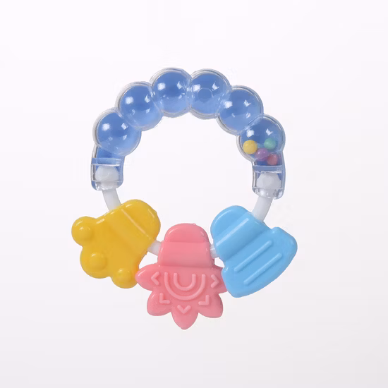 Mordedor de silicone molar de chocalho de qualidade alimentar de brinquedo para bebê